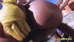 Big ass latina feels intense pleasure from ass worship and fucking