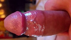 Playing with my oiled cock close up, nerdy flashing fetish 😏