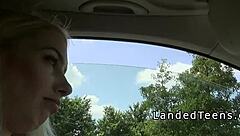 Can a busty blonde teen 18+ bang a stranger outdoor?