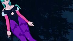 Morrigan, horny succubus, gives jerk off instructions for your cum in missionary