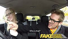 fake driving school creampie for teen 18+ learner with hairy wet pussy