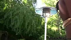 I saw ebony student getting fucked roughly without condom by big black cock