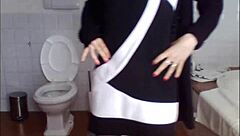 Sexy black teen 18+ enjoys dildo pussy play with friend