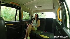 Brunette Amateurs Lick And Handjob In Taxi Car!