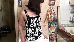 Slender teen lil tammy strips lingerie slowly