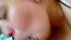 Beautiful woman gives a deep blow job to a big cock for fun