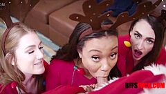 Best friends unleash christmas gangbang frenzy