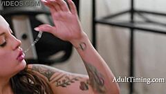 Let's get each other off at work! Lick tits and pussy!