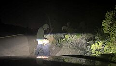 rough public sex, pounding her pussy on the road