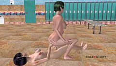 JAPANESE HENTAI GIRL FUCKS SHEMALE IN REVERSE COWGIRL.