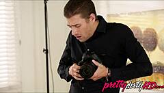 Hot and sensual Latina seduces the photographer