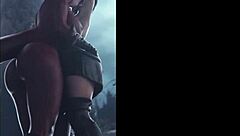 Animated 3D lesbian beauties engage in intense Yuri kissing scenes from hentai anime