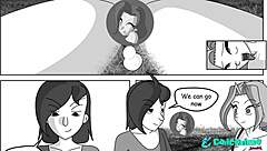 I love my favorite nanny's big tits in this creampie comic scene