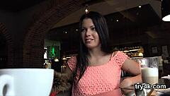 erotic cutie sucks cock in pov, then gets her pink snatch shagged