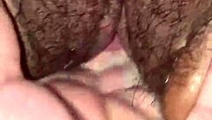 Latina Girlfriend's Hairy Tight Pussy Soaking Wet During Intense Fingering Cum