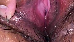 Latina Girlfriend's Hairy Tight Pussy Soaking Wet During Intense Fingering Cum