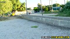 European Brunette Babe With Big Tits Anal Fucks In Public Park