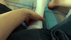 Redhead fingers shaved pussy after creampie