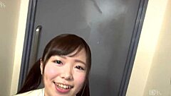 Japanese girl provides creampie reflexology service.