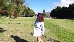 Walking in a public park and getting a surprise massage