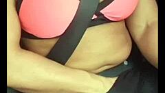 Blonde Slut Fingers Clit To Orgasm In Car