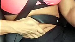 Blonde Slut Fingers Clit To Orgasm In Car