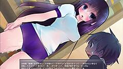 in this hentai game, the girl starts exposing herself and masturbating