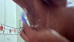 Shaving Pussy and Ass for Multiple Big Dicks in Public