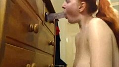 Teen 18+ Amateur Practices Cocksucking Skills with Dildo and Real Cock