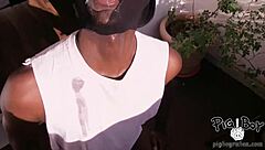 pigboy and black freak engage in rough gaping creampie fuck