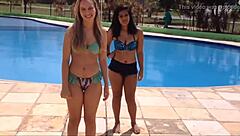 Best friends challenge in pool bff - yoga challengs water - desafio da piscina 5