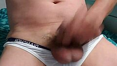 Gay Boy Masturbates In Underwear, Showing Off His Cock And Enjoying Solo Pleasure.