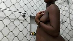 Slim Thick Ebony Girl's Shower Turns Dangerous