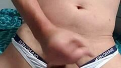 Gay Boy Masturbates In Underwear, Showing Off His Cock And Enjoying Solo Pleasure.