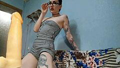 Skinny hot milf craves your big load in sloppy sucking session