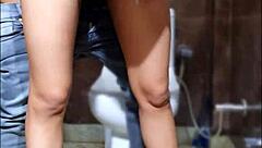 brought sexy girl to toilet in marriage and fucked her hard