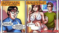 two hot milfs swap in bed, crazy for nerd stallion's sex