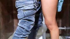 brought sexy girl to toilet in marriage and fucked her hard