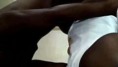 Chocolate ebony BBW with big ass takes backshots.