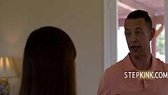 Curvaceous Stepdaughter Eases His Doubts With Passionate Cinema Encounter