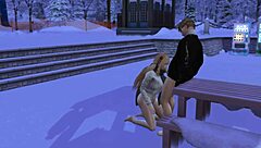 3D Game Animation: Intense Public Sex On A Snowy Day With Fucking And Sucking.