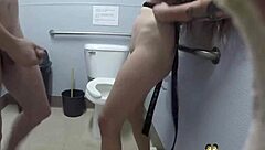 couple fucking wildly in public toilet