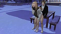 3D Game Animation: Intense Public Sex On A Snowy Day With Fucking And Sucking.