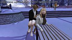 3D Game Animation: Intense Public Sex On A Snowy Day With Fucking And Sucking.