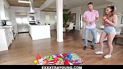 I rode my boyfriend's huge cock instead of the ride