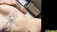 Skinny latina squirts in casting