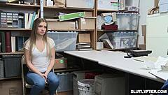 Shoplifting Teen Summer Brooks Gives Intense Blowjob in Shop