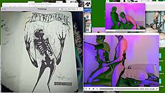 Twink fucked bareback on webcam desk