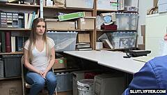 Shoplifting Teen Summer Brooks Gives Intense Blowjob in Shop