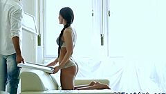 European babe feels intense pleasure from footjob leading to hardcore cumshot on feet